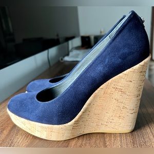 Stuart Weitzman Corkswoon Wedges size 9 Blue